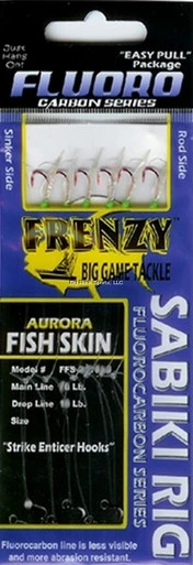 Frenzy Tackle Fluorocarbon Sabiki Rigs - Fish Skin/Green