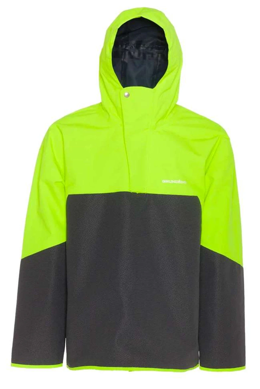 Grundens Ironclad Anorak Jacket - Hi-Vis Yellow/Grey
