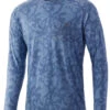 Huk Waypoint Running Lakes Long Sleeve Shirt - Titanium Blue - Medium