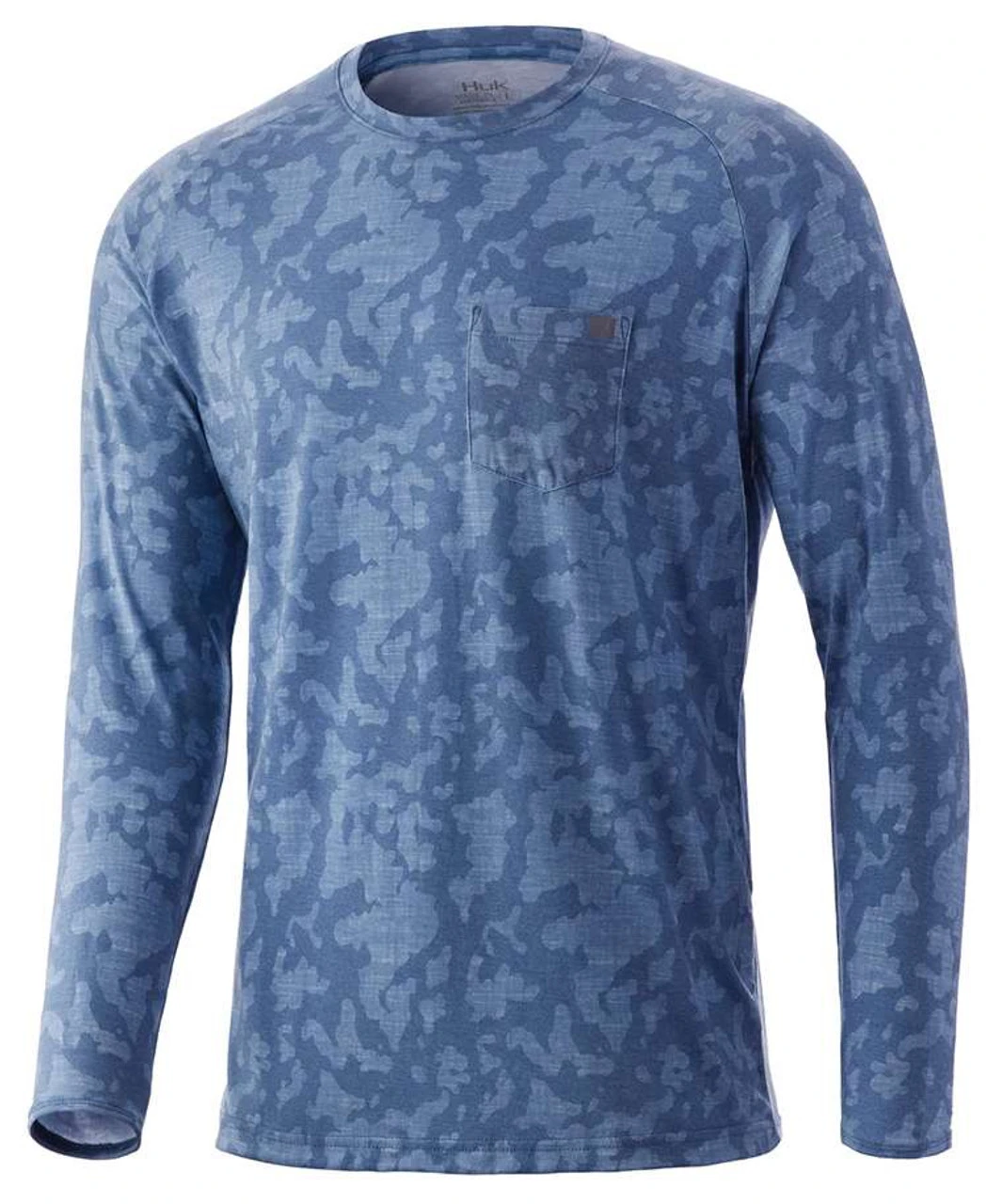 Huk Waypoint Running Lakes Long Sleeve Shirt - Titanium Blue - Medium