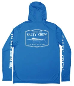 Salty Crew Stealth Hood Sunshirt - Royal - Large